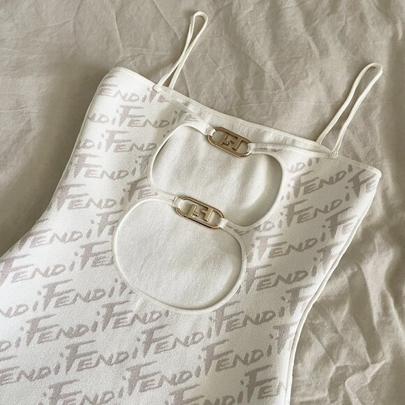 FENDI reversible mini dress off white logo - Picture 7 of 15